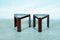 Stackable Side Tables with Smoked Glass Tops attributed to Porada Arredi, Set of 2 1