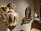 Vases Urne Louis XIV Anciens en Laque et Doré, Italie, Set de 2 4