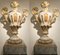 Antique Italian Louis XIV Lacquer and Gilt Urn Vases, Set of 2 1