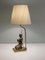 Bronze Buddha Table Lamp with Oval Lampshade, 1960s-1970s, Image 4