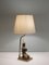 Bronze Buddha Table Lamp with Oval Lampshade, 1960s-1970s, Image 3