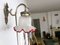 Mid-Century Portuguese Frosted Glass Tulip Wall Sconce Lamp 4