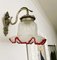 Mid-Century Portuguese Frosted Glass Tulip Wall Sconce Lamp 3