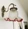 Mid-Century Portuguese Frosted Glass Tulip Wall Sconce Lamp, Image 3
