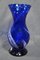 Baluster Vase in Blue Murano Glass with Lattimo Decor, 1970s 4