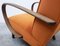 Bentwood Armchair with Rusty Orange Velvet Upholstery by Jindřich Halabala, 1930s, Image 4