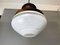 Small Mid-Century Modern Portuguese Wood and Glass Hanging Lamp, Image 8
