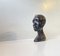 Vintage African Carved Bust in Black Wood, 1960s 3