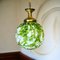 Giant Green Splatter Bubble Glass Hanging Lamp attributed to Marinha Grande 2