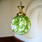 Giant Green Splatter Bubble Glass Hanging Lamp attributed to Marinha Grande, Image 2