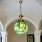 Giant Green Splatter Bubble Glass Hanging Lamp attributed to Marinha Grande 1