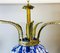 Giant Blue Splatter Bubble Art Glass Hanging Lamp Chandelier with Bronze Crown 3