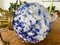 Giant Blue Splatter Bubble Art Glass Hanging Lamp Chandelier with Bronze Crown 5