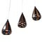Droplet Pendant Lights in Copper by Werner Schou for Coronell Electrical Denmark, 1960s, Set of 3 4