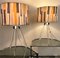Lámparas de mesita de noche francesas con trípode de cristal de Murano atribuidas a Roche Bobois, París, Francia, años 90. Juego de 2, Imagen 1