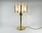 Vintage Table Lamp in Glass Leaves and Brass by Carl Fagerlund for Orrefors, Sweden, 1970s 2