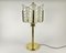 Vintage Table Lamp in Glass Leaves and Brass by Carl Fagerlund for Orrefors, Sweden, 1970s 1