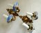 French Ornate Wall Sconces in Bronze and Blue Limoges Porcelain, 1930s, Set of 2 2