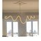 Lampada da soffitto con luce flessibile su base in metallo dorato, Immagine 4