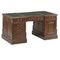 Spanish Mahogany Executive Desk with Drawers and Leather Top, Image 1