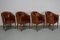 Art Deco Style Dutch Cognac Leather Club Chairs, Set of 4 8