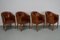 Niederländische Cognac Leder Clubsessel im Art Deco Stil, 4 . Set 8