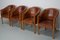 Art Deco Style Dutch Cognac Leather Club Chairs, Set of 4, Image 2