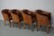 Art Deco Style Dutch Cognac Leather Club Chairs, Set of 4 13