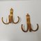 Bamboo and Rattan Wall Mounted Coat Hooks, 1970s, Set of 2 3