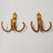 Bamboo and Rattan Wall Mounted Coat Hooks, 1970s, Set of 2 1