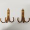 Bamboo and Rattan Wall Mounted Coat Hooks, 1970s, Set of 2 5