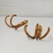 Bamboo and Rattan Wall Mounted Coat Hooks, 1970s, Set of 2 2