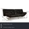 Smala 3-Seater Sofa and Pouf in Black Leather from Ligne Roset, Set of 2 2