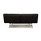 Smala 3-Seater Sofa and Pouf in Black Leather from Ligne Roset, Set of 2 7