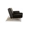 Smala 3-Seater Sofa and Pouf in Black Leather from Ligne Roset, Set of 2 6