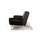 Smala 3-Seater Sofa and Pouf in Black Leather from Ligne Roset, Set of 2 8