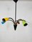 Colorful Mid-Century Brass 5-Arm Sputnik Chandelier, 1950s 5