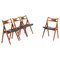 Teak & Black Leather Ch29p Sawbuck Chairs attributed to Hans J. Wegner for Carl Hansen & Søn, 1960s, Set of 4, Image 1