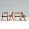 Sedie Sawbuck Ch29p in teak e pelle nera attribuite a Hans J. Wegner per Carl Hansen & Son, anni '60, set di 4, Immagine 3