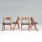 Teak & Black Leather Ch29p Sawbuck Chairs attributed to Hans J. Wegner for Carl Hansen & Søn, 1960s, Set of 4, Image 3