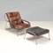 Leather Maggiolina Lounge Chairs & Footstools attributed to Marco Zanuso for Zanotta, Set of 4, Image 4