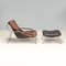 Leather Maggiolina Lounge Chairs & Footstools attributed to Marco Zanuso for Zanotta, Set of 4 6