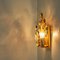 Large Glass and Gold Brass Wall Lights attributed to Ernst Palme, 1970s, Set of 2 13