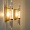 Clear Gold Glass & Brass Sconces in the style of Venini, 1970, Set of 2 10