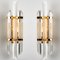 Clear Gold Glass & Brass Sconces in the style of Venini, 1970, Set of 2, Image 16