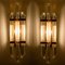 Clear Gold Glass & Brass Sconces in the style of Venini, 1970, Set of 2 7