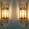 Clear Gold Glass & Brass Sconces in the style of Venini, 1970, Set of 2 3