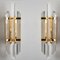 Clear Gold Glass & Brass Sconces in the style of Venini, 1970, Set of 2 11