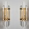 Clear Gold Glass & Brass Sconces in the style of Venini, 1970, Set of 2, Image 11