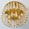 Gold Crystal Glass and Brass Flush Mount attributed to Ernst Palme, 1970s 10